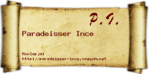 Paradeisser Ince névjegykártya